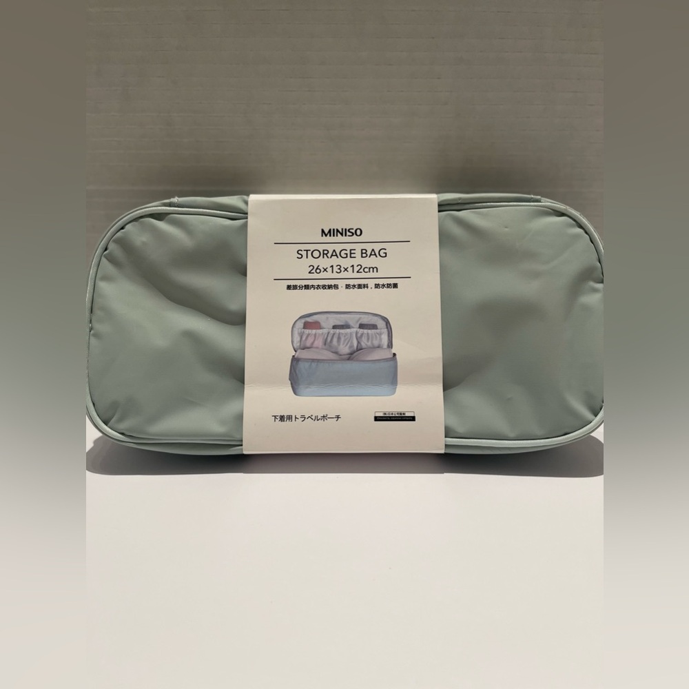 Miniso Travel Organizer Underwear Storage Bag - Green New